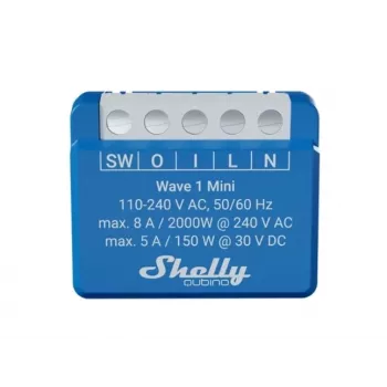 Shelly Qubino Wave 1 Mini LR slimme schakelaar Z-Wave blauw