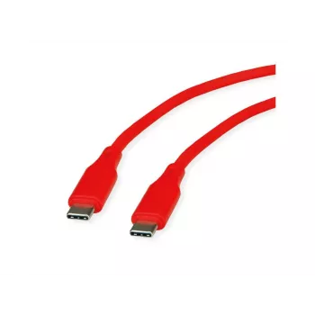 ROLINE USB 2.0-kabel C-C ST/ST siliconen 60W 1m rood - kabel - digitaal/data (11.02.9121)