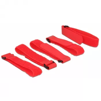 Klittenband DeLOCK 18705 rood 20 mm x 300 mm 5 stuks