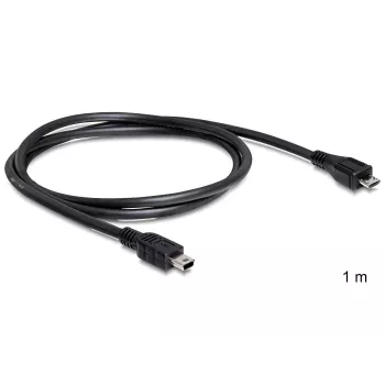 USB-kabel DeLOCK 83177 1 m Micro-USB B Mini-USB B zwart