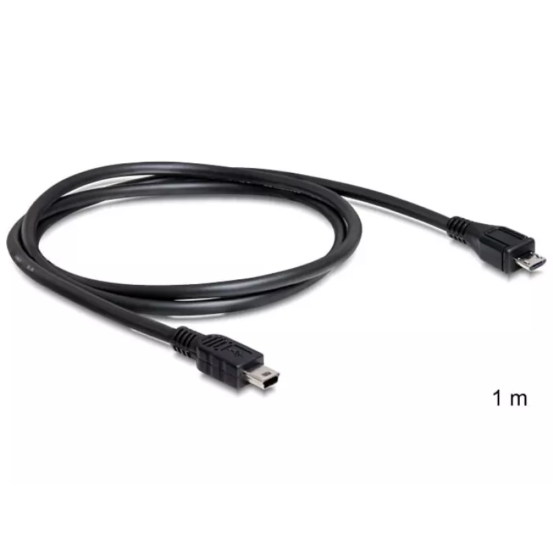 USB-kabel DeLOCK 83177 1 m Micro-USB B Mini-USB B zwart