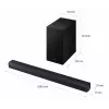 Soundbar Samsung HW-B450F/EN 2.1-kanaals Bluetooth met draadloze subwoofer, 300 W RMS, Dolby Audio, ARC