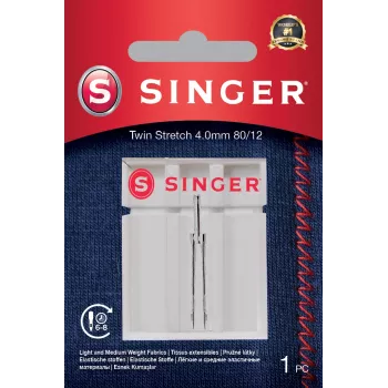 Singer | tweeling-stretchnaald, decoratief, 4.0 80/12 1 stuk