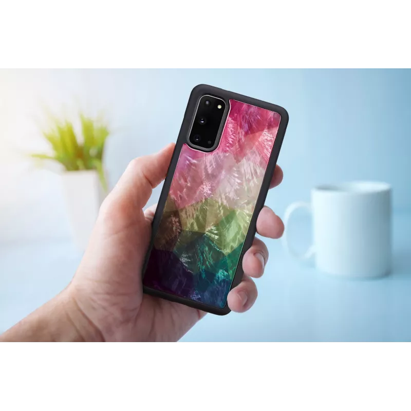 Hoes iKins voor Samsung Galaxy S20 – waterbloemenpatroon, zwart