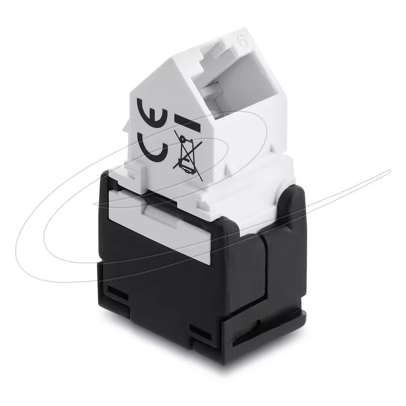 DELOCK Keystone-module RJ45-bus naar LSA Cat.6 45° haaks onafgeschermd zwart