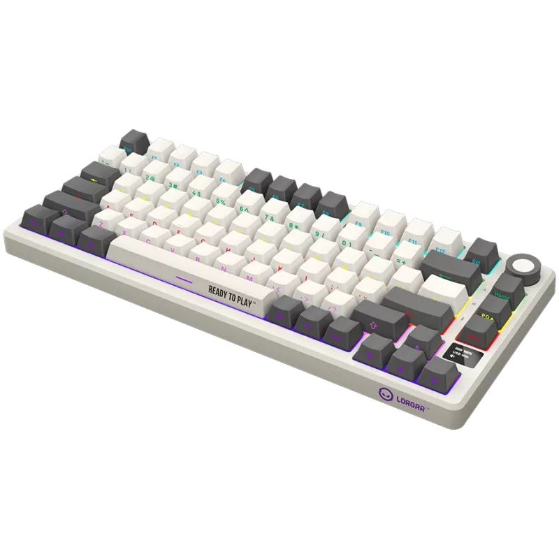 LORGAR KBP7075W, Draadloos 75% Mechanisch Gaming-toetsenbord Pro, Beige, EN-layout