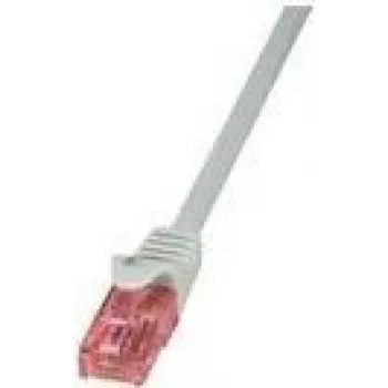 LogiLink CQ2052U RJ45 netwerkkabel, patchkabel CAT 6 U/UTP 2,00 m grijs vlamvertragend, met knikbescherming