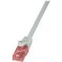 LogiLink CQ2052U RJ45 netwerkkabel, patchkabel CAT 6 U/UTP 2,00 m grijs vlamvertragend, met knikbescherming