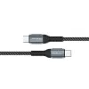 Qoltec 52358 USB-C-naar-USB-C-kabel, USB 2.0, 480 Mbps, 100 W PD, QC 3.0, nylon gevlochten, 1,5 m, zwart
