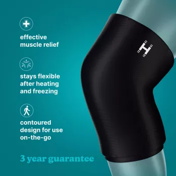Knie-ontlastende warmte- en koudetherapie-wrap HoMedics SR-GE800 — herbruikbare warmte-/koudkompres voor verlichting van kniepijn
