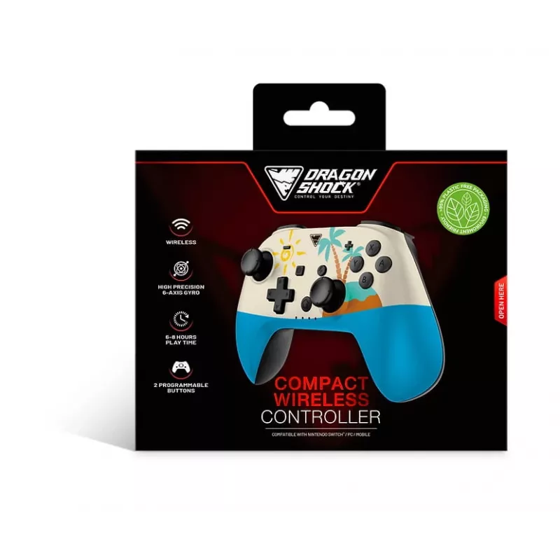 Dragonshock PopTop Compact - gamepad - Nintendo Switch - terug-knop - D-pad - home-knop - reset-knop - draadloos - Bluetooth - USB Type-C (D