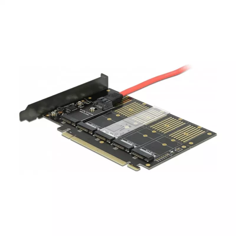 DeLOCK PCI Express x16-kaart naar 5 x interne M.2 Key B / SATA