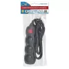Verlengsnoer ESPERANZA ELK210K — 1,5 m kabel, 3 AC-stopcontacten type E, haakse stekker, binnen, zwart