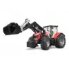 Speelgoedtractor BRUDER Massey Ferguson 7624 met voorlader, rood, voor kinderen vanaf 3 jaar