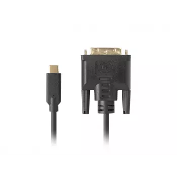 Videokabel-adapter LANBERG CA-CMDV-10CU-0030-BK, USB Type-C naar DVI-D, 3 m, zwart
