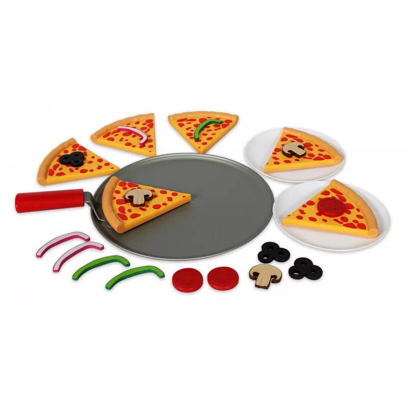Magnetische pizzaset, MALIK MalBlo Magnetic, speelvoedsel-rollenspeelgoed, magnetische stukken