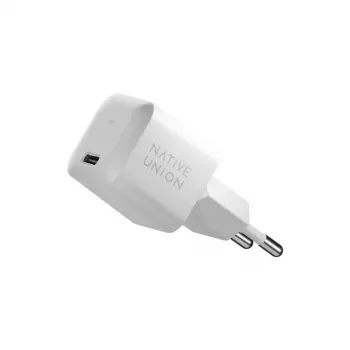 GaN sneloplader 30W native union Native Union Fast GaN oplader PD 30W USB-C 1-poort 100–240V wit voor laptop smartphone tablet met overstroom- overspanning- oververhittingsbeveiliging