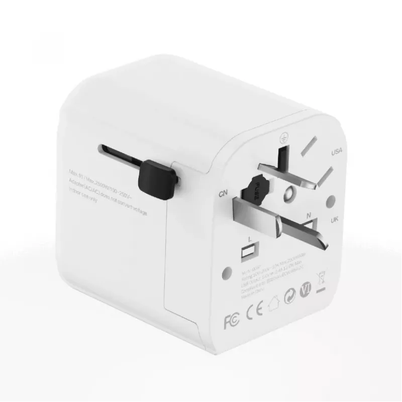 Universele reisadapter GEMBIRD TPA-EU2A12-01-W 12W USB-voeding voor internationale stopcontacten