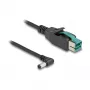 DeLOCK PoweredUSB-kabel stekker 12 V naar DC 5,5 x 2,1 mm stekker haaks 1 m