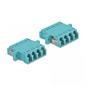 Delock 86541 LC Quad glasvezelkoppeling Multimode OM3, lichtblauw, 2 stuks