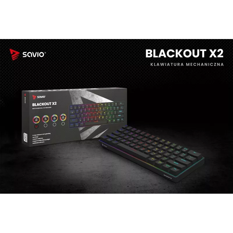 SAVIO BLACKOUT X2 mechanisch toetsenbord OUTEMU Red, hot swap