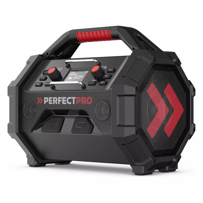 Draagbare bouwradio PerfectPro ROCKTAGON 18V — accu-aangedreven bouwradio
