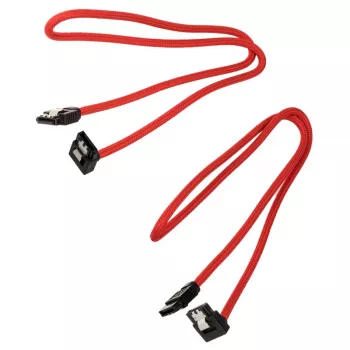 Corsair premium gesleevede SATA-kabel haaks, rood 60 cm – 2-pack