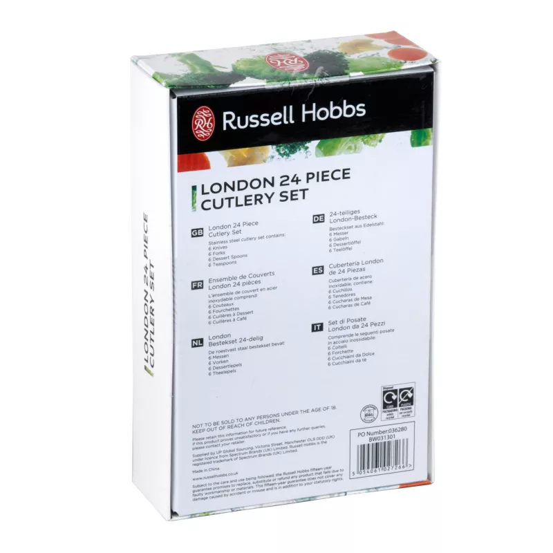 Bestekset Russell Hobbs BW031302EU7 — 24-delige RVS bestekset