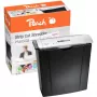 Papiervernietiger PEACH PS400-02, strokenversnippering, 22 cm werkbreedte, 7 mm snede, zwart/zilver