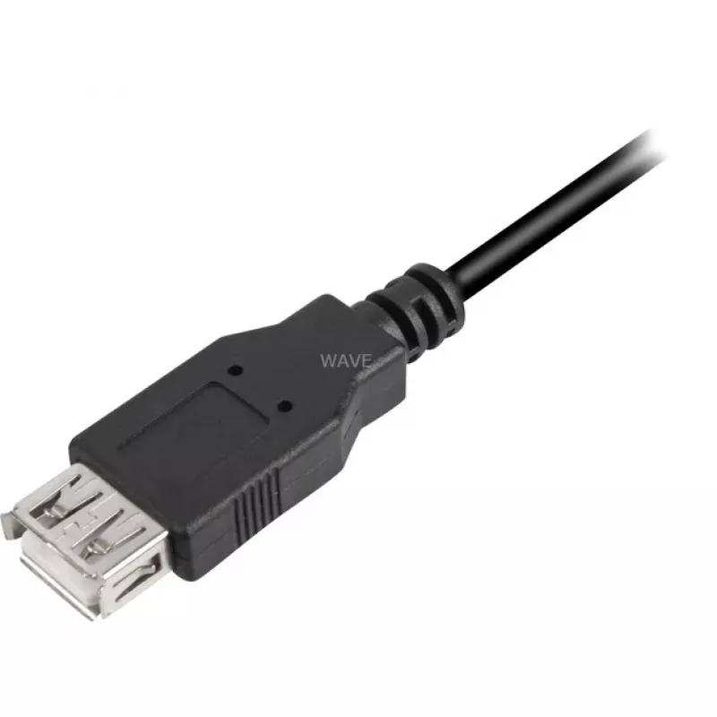 USB 2.0 verlengkabel, USB-A stekker > USB-A bus zwart, 1,0 meter, dubbel afgeschermd