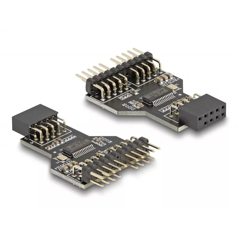 DeLOCK 60045 kabeladapter 9-pin USB 2.0 2 x 9-pin-header zwart