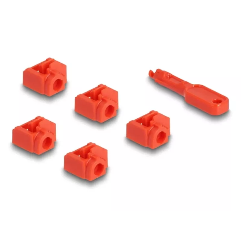 Poortblokker DeLOCK 20928 RJ-45 rood kunststof 11 stuks