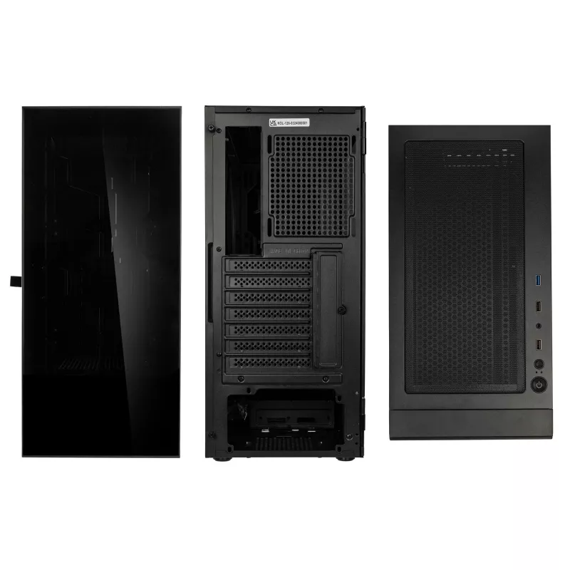 Computerbehuizing Kolink Observatory HF Glass Core midi-tower – zwart
