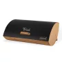 Maestro MR-1775-BLACK broodtrommel zwart, hout bamboe, metaal
