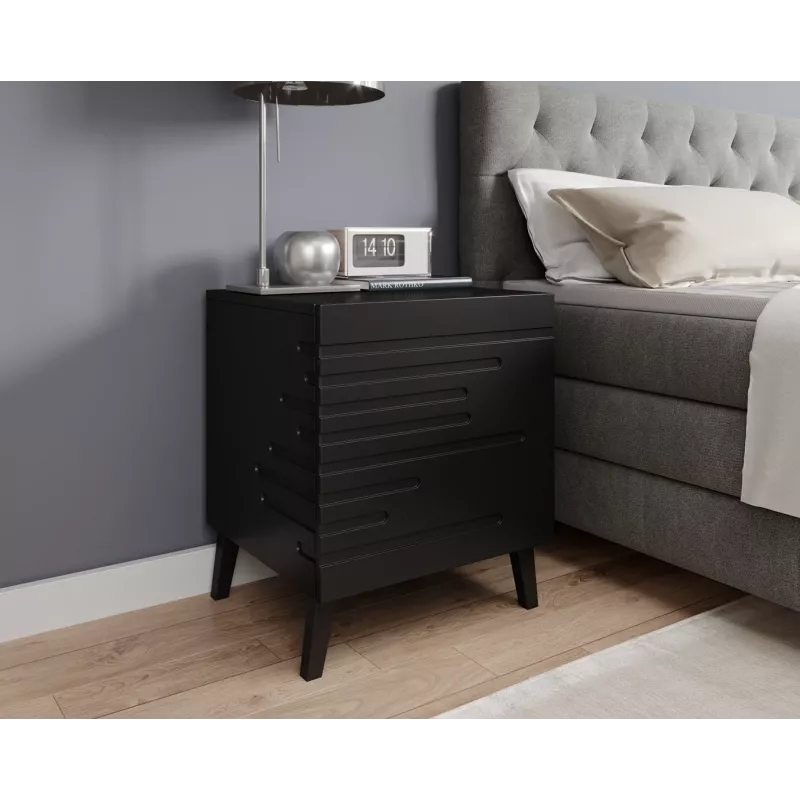 Cama Meble NOVA nachtkastje, 44×40×52 cm, mat zwart
