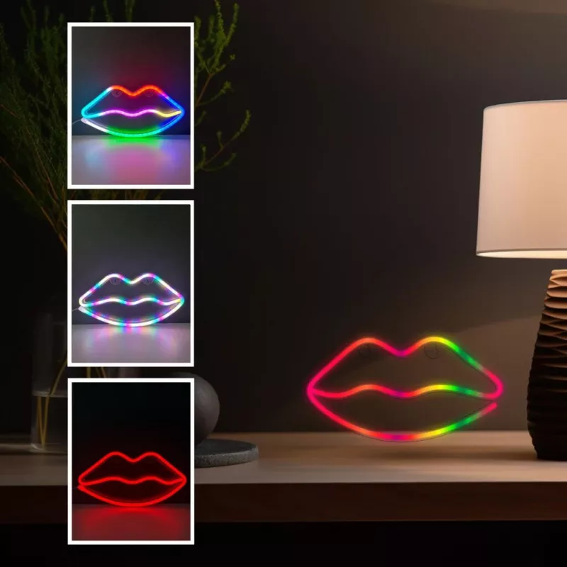 Neonlampen MANTA SNL61RGB LIPS RGB kleurwisselend decorbord, model SNL61RGB