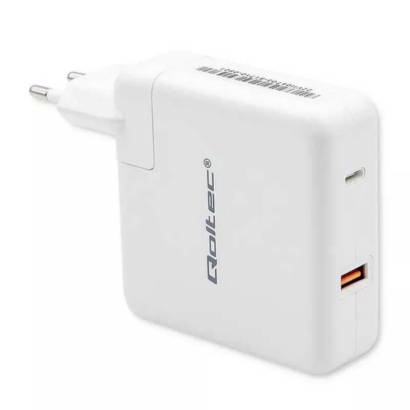 Qoltec GaN-oplader FAST 108W | 5-20V | 3-4.7A | USB C | wit