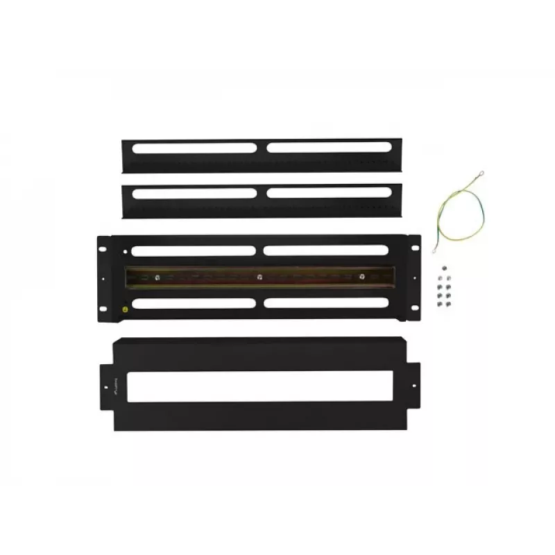 Lanberg AK-VDP103-B 19-inch 3U spanningsverdeelpaneel met DIN-rail TS-35, zwart
