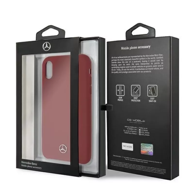Mercedes-Benz hard cover silicone voor Apple iPhone XR rood MEHCI61SILRE