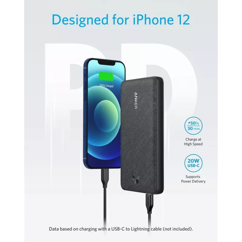 POWER BANK USB 20000MAH zwart/A1365G11 ANKER