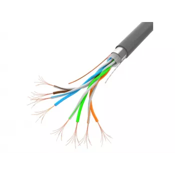Netwerkkabel LANBERG LCF5-11CC-0305-S Cat5e F/UTP, 24 AWG CCA, 305 m, grijs