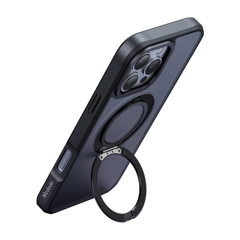 Beschermhoes met MagSafe Mcdodo PC-4933 voor iPhone 16 Pro Max met geïntegreerde standaard, zwart