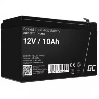 USV-accu Green Cell AGM50 12 V 10 Ah VRLA AGM, 65×151×95 mm, 2,45 kg, zwart