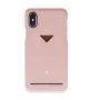 Card Slot Back Shell VixFox voor iPhone X/XS — roze beschermhoes met kaartvak