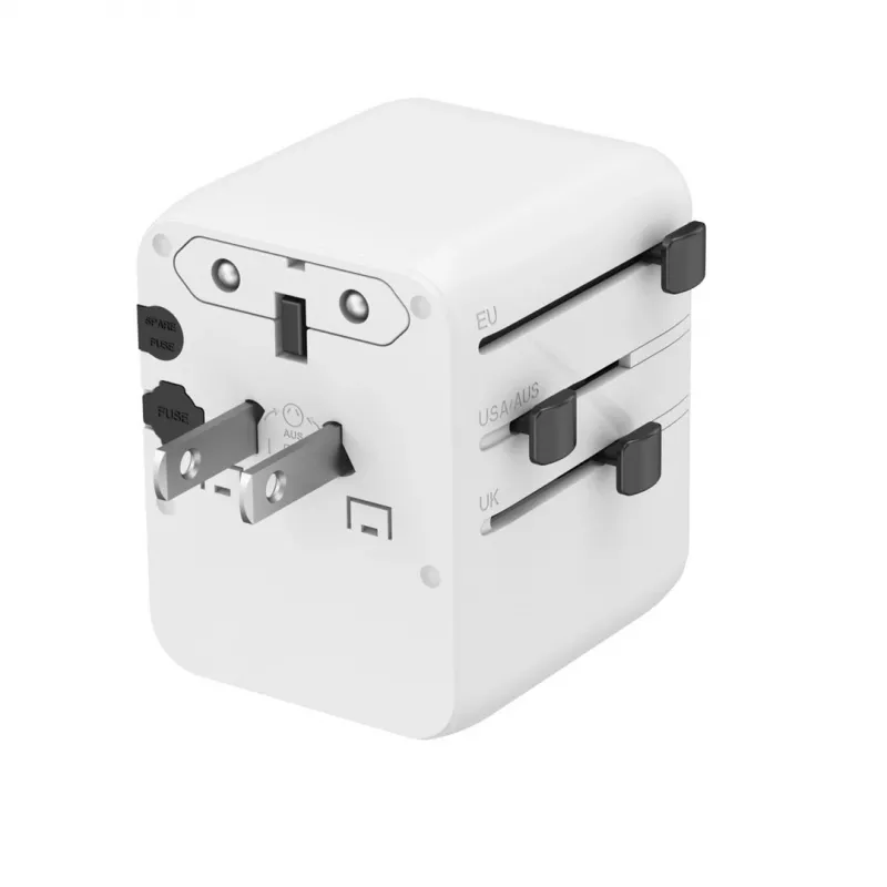 Reisvoeding GEMBIRD TPA-1A2C20-01-W — 20 W, USB-A (18 W) + 2× USB-C (20 W), stekker type E, wit