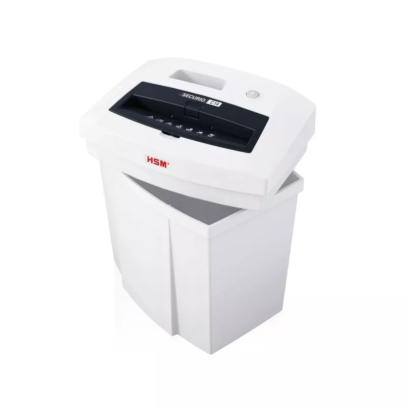 HSM SECURIO C14 papiervernietiger, strooksnede 3,9 mm, P-2, 14 vel, invoer van 225 mm, opvangbak van 20 l