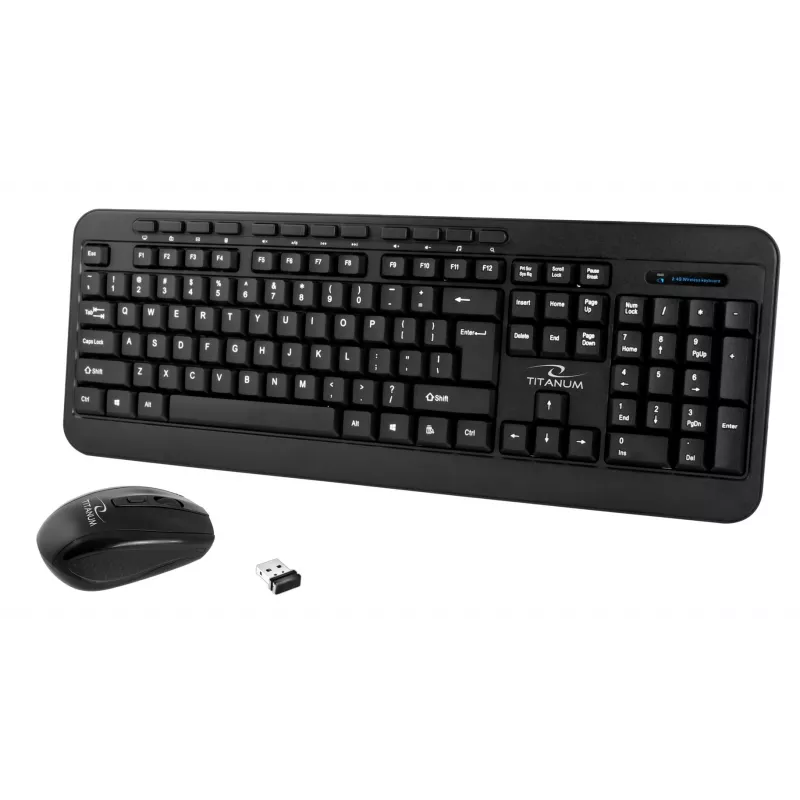 Draadloze toetsenbord- en muisset ESPERANZA Akron TK109 2,4 GHz, USB-ontvanger, zwart