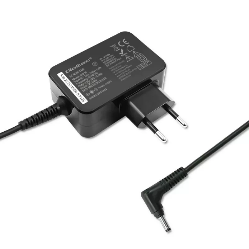 Qoltec 51026 voeding/adapter binnen/buiten 65 W zwart