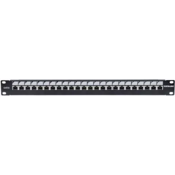 Intellinet patchpanel, Cat6, UTP, 24 poorten, 1U, vergrendelfunctie, top-entry LSA-legbalk, zwart
