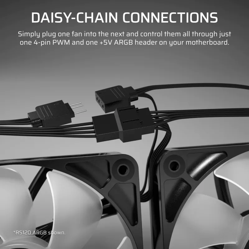 Ventilator CORSAIR RS120-R 120mm wit ARGB 25mm dikte